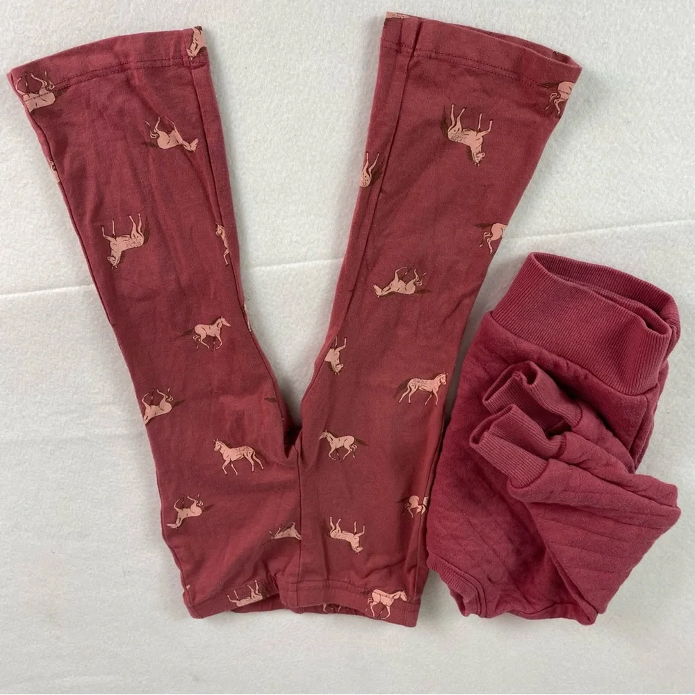 Carter's Burgundy Quilted Sweatshirt & Flare leg Pull on Toddler Girls Size 18m